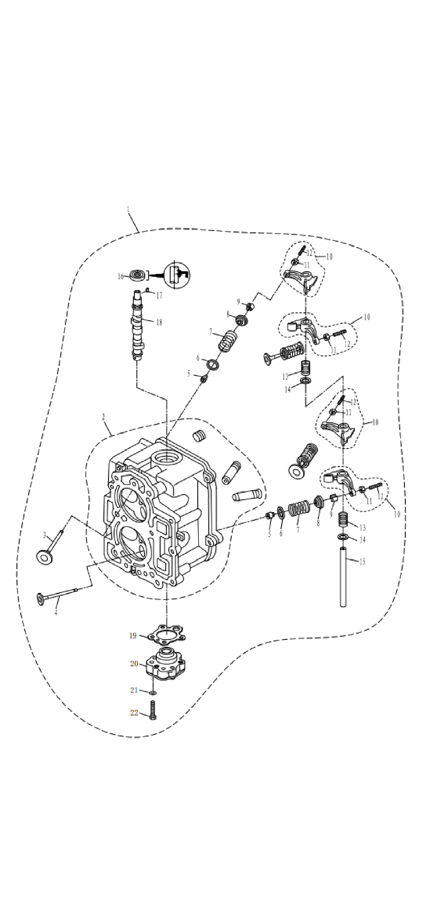 Головка цилиндра в сборе (ремкомплект) - Cylinder head assy (repare kit)