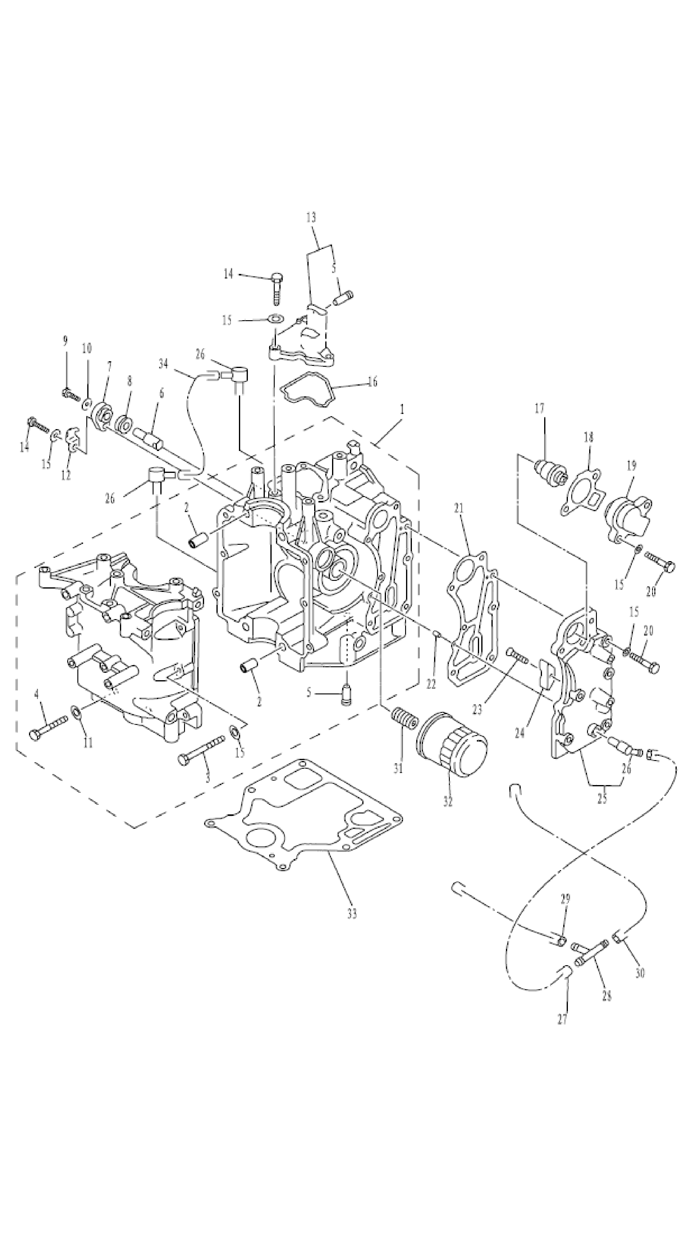 Цилиндр и картер двигателя 1 - Cylinder & crankcase 1
